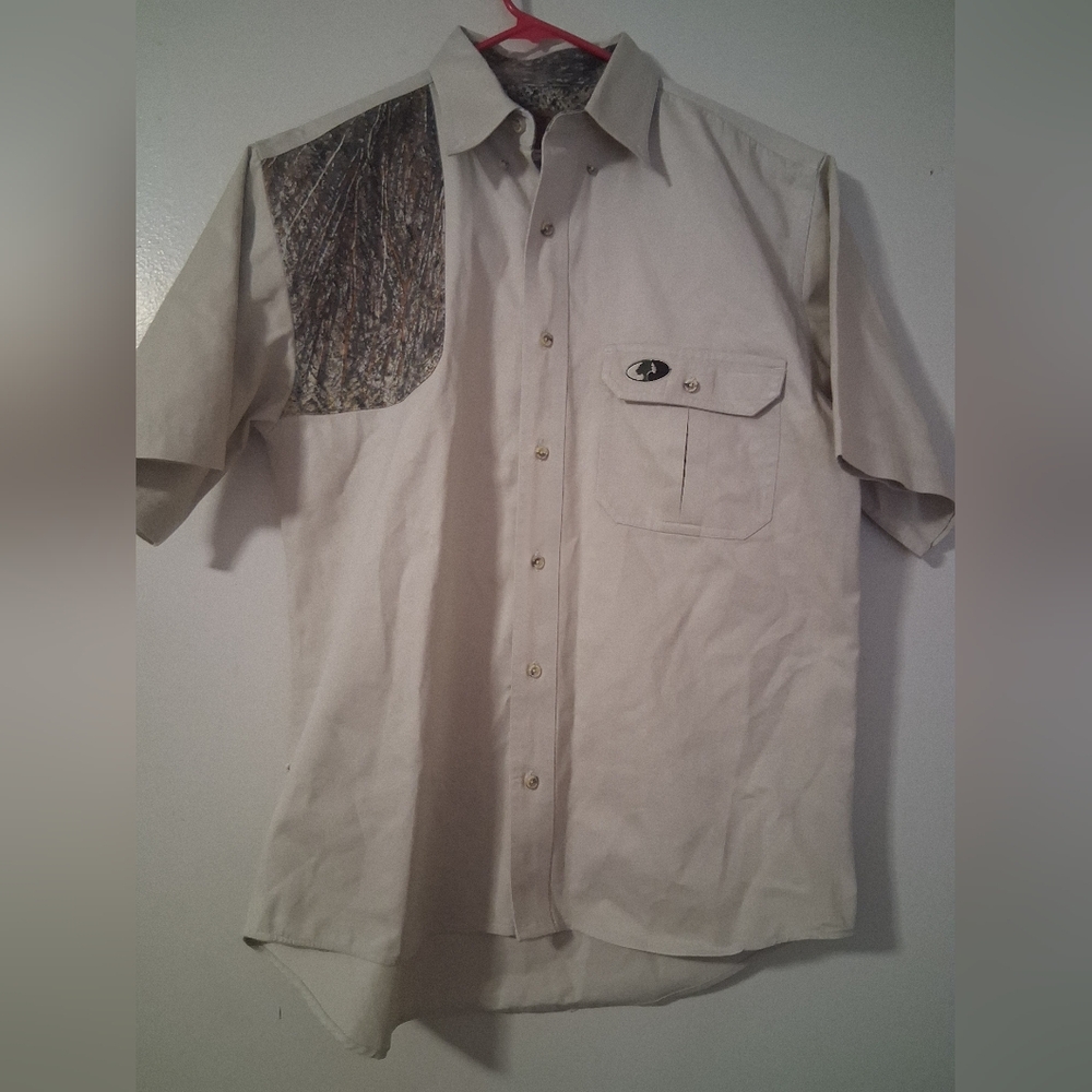 Mossy Oak Tan and Camouflage Button-Down Shirt